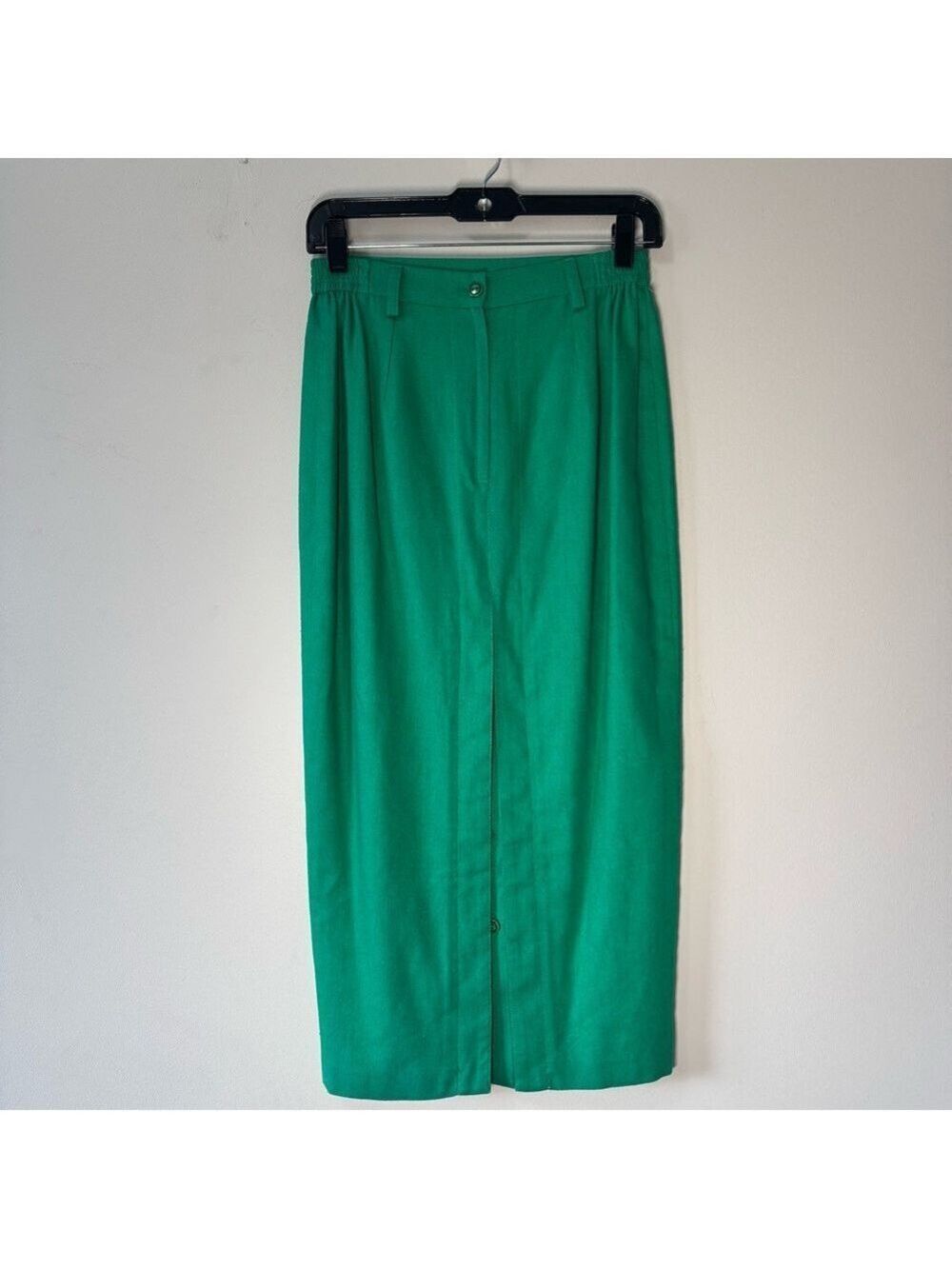 Lucien Daunois Vintage Silk Green Maxi Skirt for Women Canada Made in 36 medium